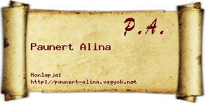 Paunert Alina névjegykártya